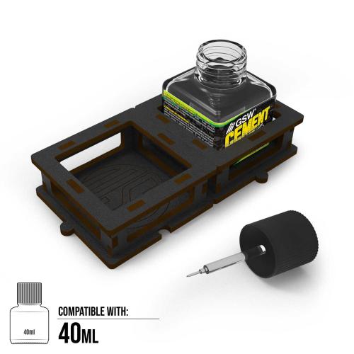 Square bottle Holder for Cement glue x2
