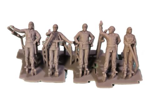 Swedish 1960-1980s m59 Uniform Officers, MPs and Support, 5 x 3D Printed Figures 1:72