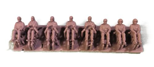 Swedish 1960-1980s m59 Uniform Drivers and Passengers, 8 x 3D Printed Figures 1:72