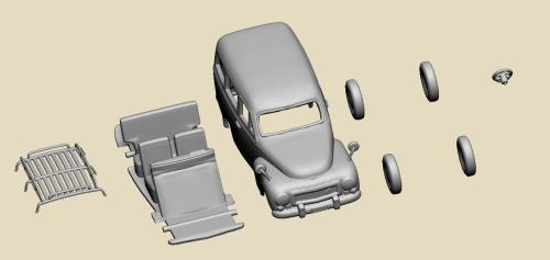 Volvo P210 Duett Staff Car. 3D Printed 1:72