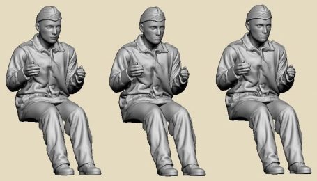 Swedish 1970-1980s Flygvanet Drivers 3 x 3D figures 1:72