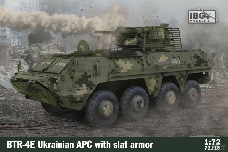 BTR-4E Ukrainian APC with slat armor 1/72