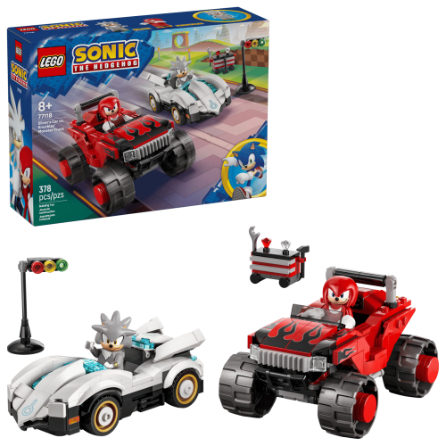 LEGO Sonic Silvers bil mot Knuckles monstertruck 77118
