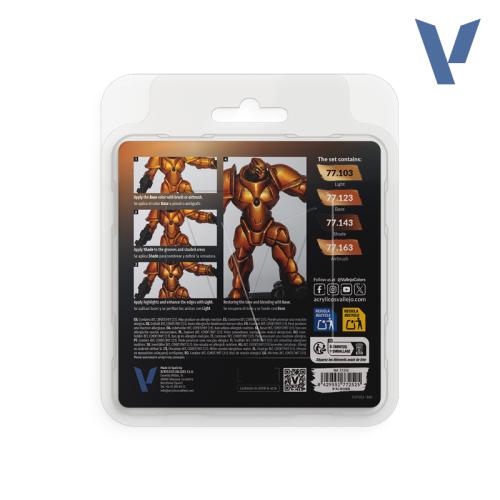 Vallejo True Metallic Metal: Imperial Gold Paint Set (4x18ml)