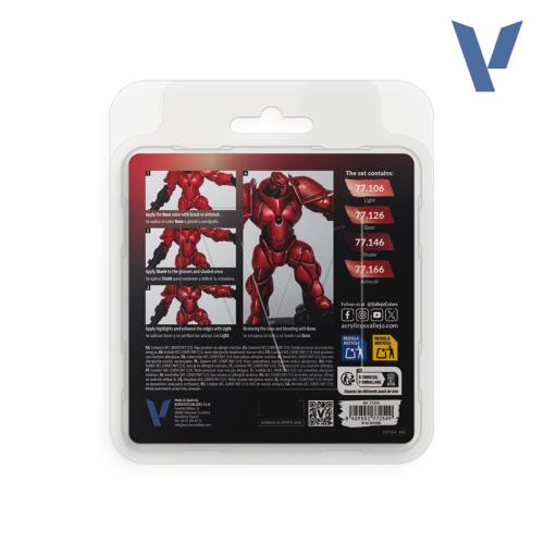 Vallejo True Metallic Metal: Ruby Red Paint Set (4x18ml)