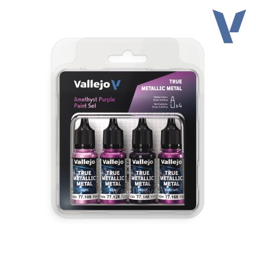 Vallejo True Metallic Metal: Amethyst Purple Paint Set (4x18ml)