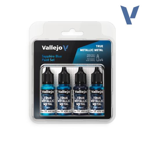 Vallejo True Metallic Metal: Sapphire Blue Paint Set (4x18ml)