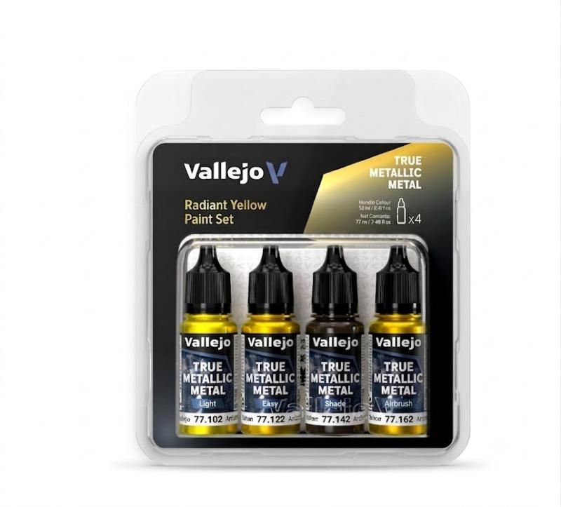 Vallejo True Metallic Metal: Radiant Yellow Paint Set (4x18ml)