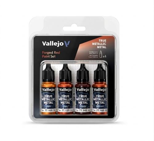 Vallejo True Metallic Metal: Forged Red Paint Set (4x18ml)