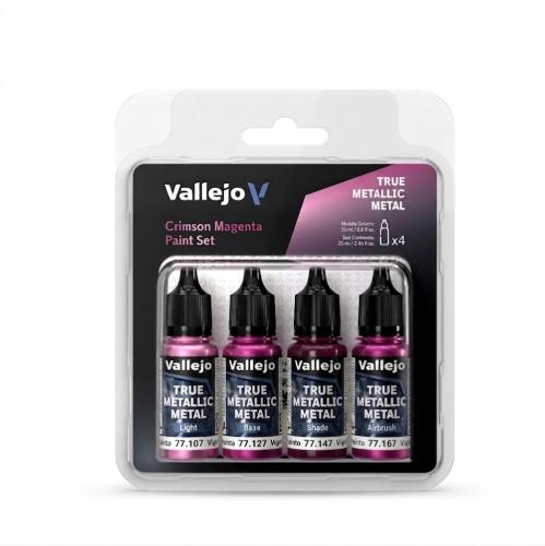 Vallejo True Metallic Metal: Crimson Magenta Paint Set (4x18ml)
