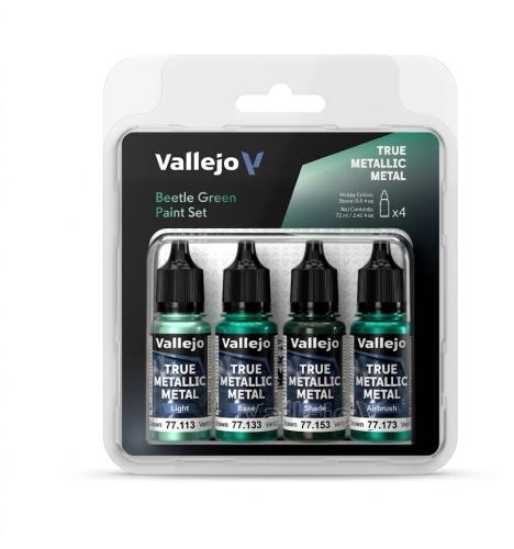 Vallejo True Metallic Metal: Beetle Green Paint Set (4x18ml)