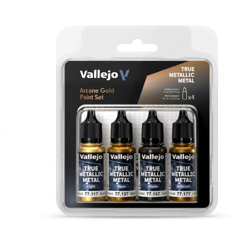 Vallejo True Metallic Metal: Arcane Gold Paint Set (4x18ml)