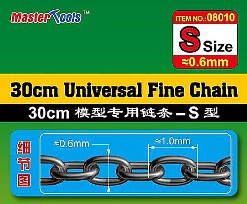 30 cm x 2 fine chains 0,6 x 1,0 mm - 25 lpi