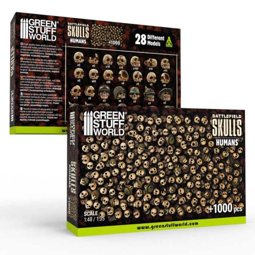 1000x Battlefield Resin Skulls (1:48-1:35)