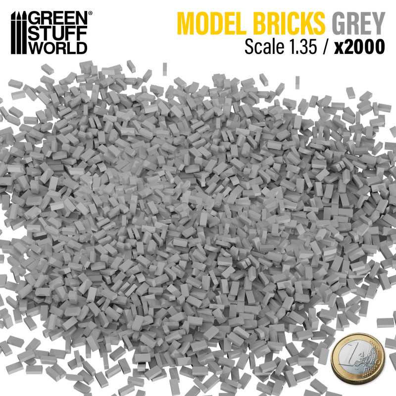 Miniature Bricks - Grey x2000 1:35