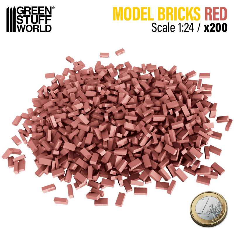 Miniature Bricks - Red x200 1:24