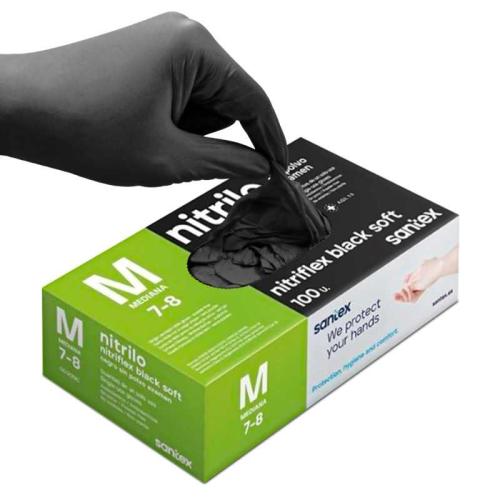 Black Nitrile Gloves - Medium