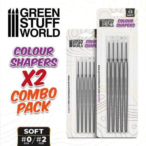 Colour Shapers Brushes  COMBO 0 and 2 - WHITE SOFT