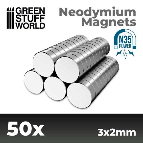 Neodymium Magnets 3x2mm - 50 units  (N35)