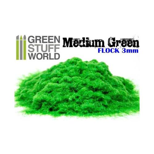 Static Grass Flock 3 mm - Medium Green - 280 ml