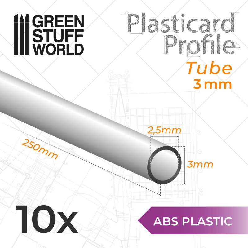 ABS Plasticard - Profile TUBE 3 mm