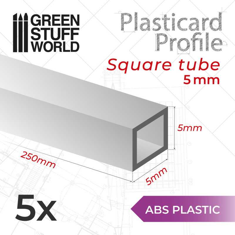 ABS Plasticard - Profile SQUARED TUBE 5mm