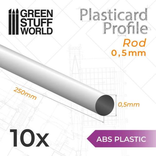ABS Plasticard - Profile ROD 0'5mm, Green Stuff World 9171