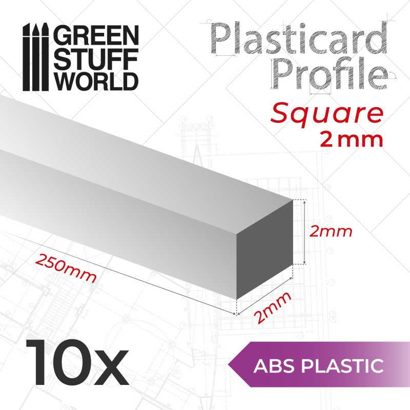 ABS Plasticard - Profile SQUARED ROD 2 mm