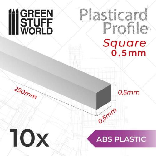 ABS Plasticard - Profile SQUARED ROD 0,5mm
