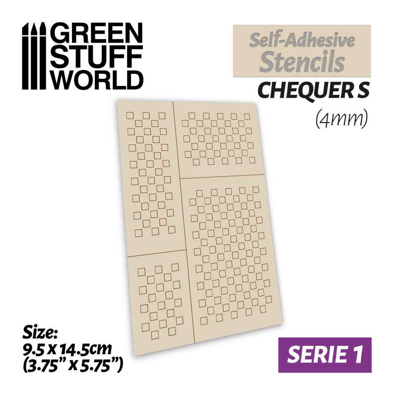 Self-adhesive stencils - Chequer S - 4mm