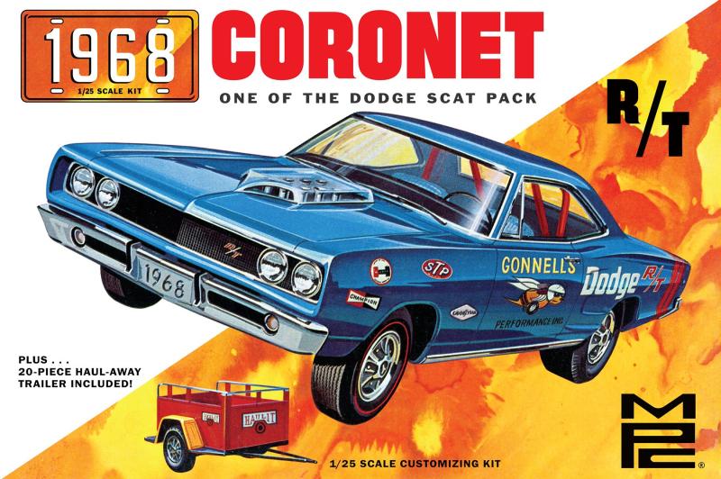 1968 Coronet R/T One of the Dodge Scat Pack With trailer 1/25