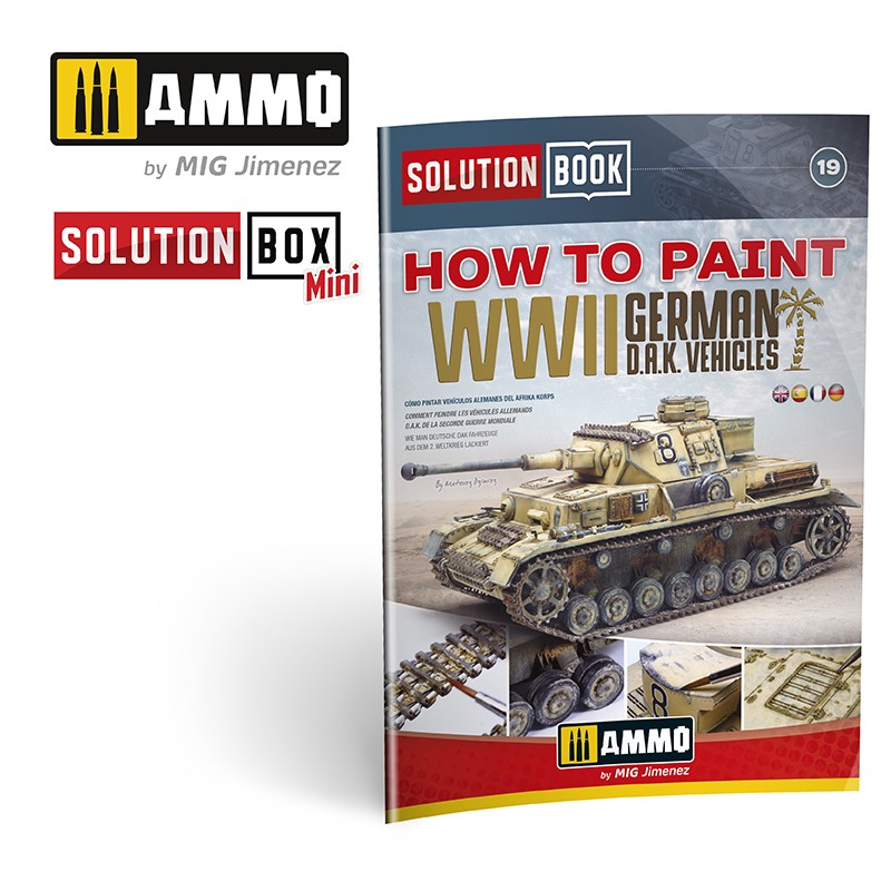 SOLUTION BOOK 19 - How to Paint WWII German D.A.K .Vehicles MULTILINGUAL