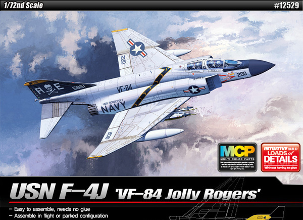 thumbnail image 2 of Academy 1/48 Scale USN F-4J VF-84 Jolly Rogers Model Kit - 12305 2 of 5