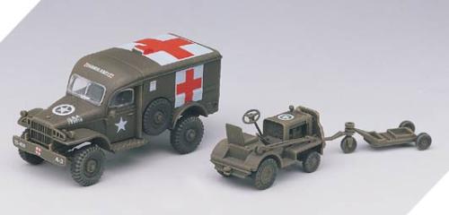 U.S. Ambulance & Tow Truck WWII Ground Vehicle Set-4 1/72