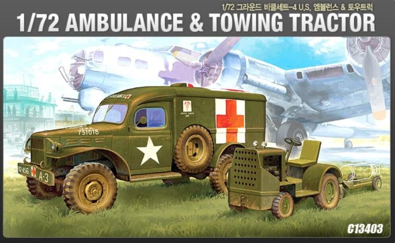U.S. Ambulance & Tow Truck WWII Ground Vehicle Set-4 1/72