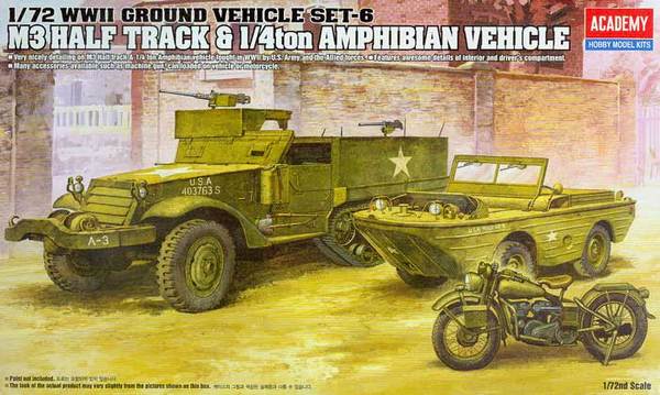 M3 Half Track & 1/4ton Amphibian Vehicle Ground Vehicle Series-6 1/72