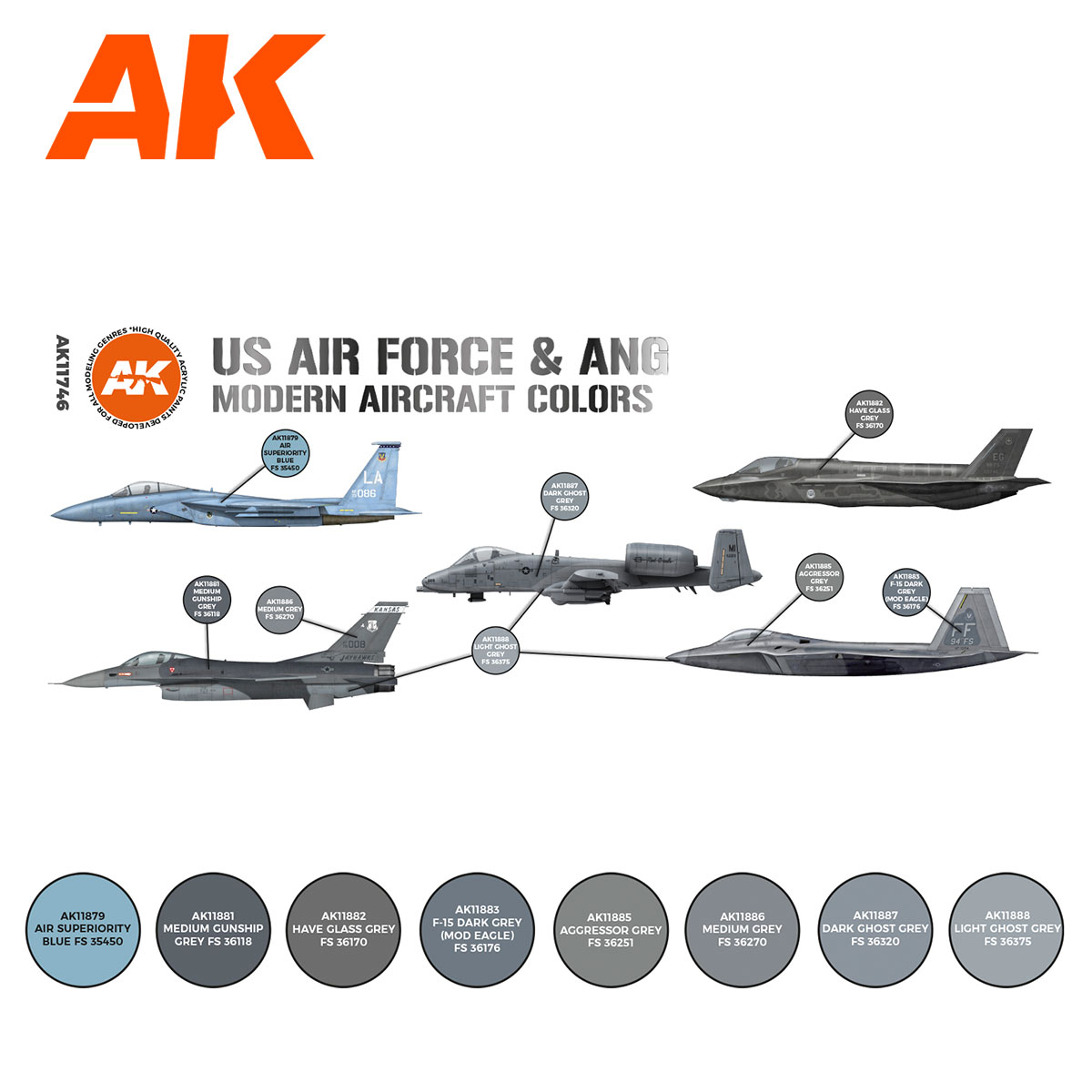 Color Af22 US AIR FORCE & ANG MODERN AIRCRAFT COLORS
