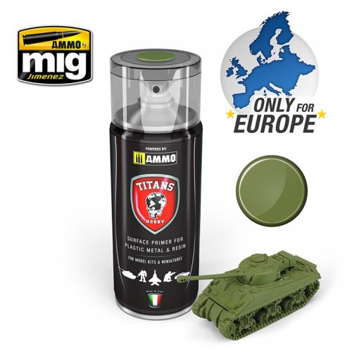 TITANS HOBBY: MILITARY GREEN MATT PRIMER 400ml