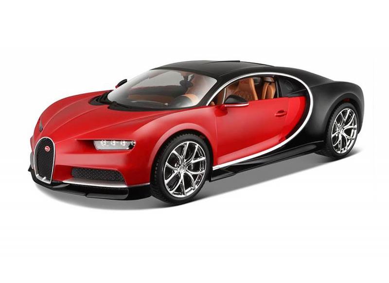 2016 Bugatti Chiron, red/black 1/18