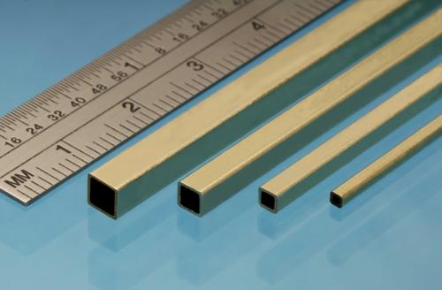Square Brass Tube, 3.96 x 3.96 mm, 2pcs, 305mm