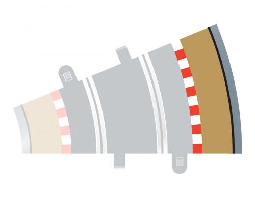 Radius 2 Curve Outer Borders 22.5° x 4