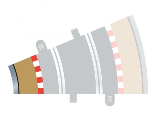 Radius 2 Curve Inner Borders 22.5° x 4