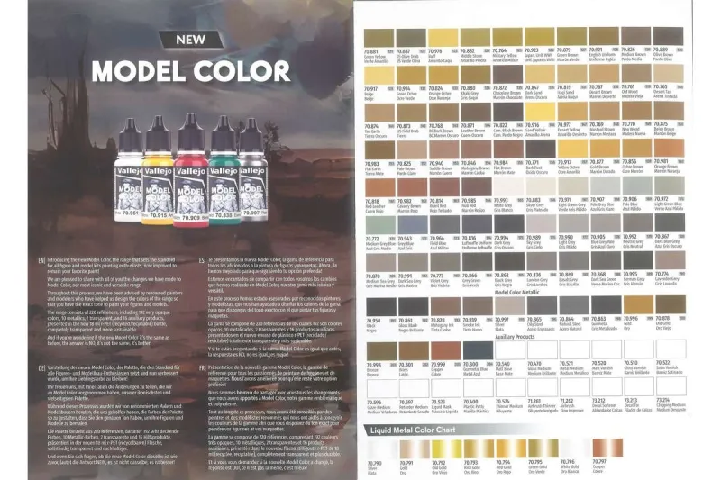 Vallejo Color chart: Model Color & Liquid Metal