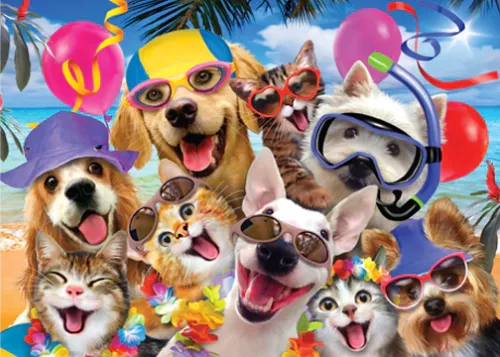 Dubbelsidigt Pussel Beach - Double Trouble Selfie 500 bitar