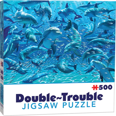 Dubbelsidigt Pussel Dolphins - Double Trouble 500 bitar
