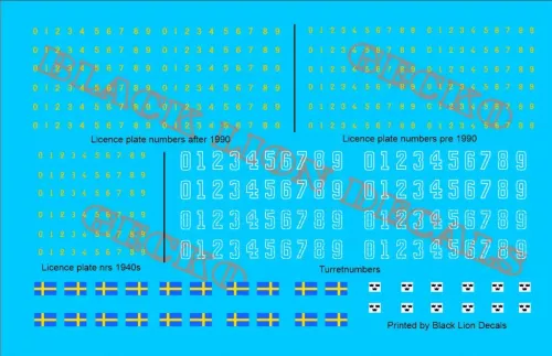 Generic Swedish Tank Decals 1:72