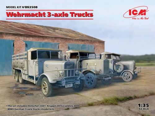 Wehrmacht 3-axle Trucks (Henschel 33D1, Krupp L3H163, LG3000) 1:35