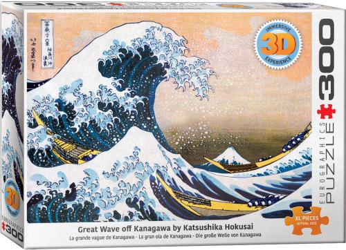 3D-linspussel - Great Wave of Kanagawa 300 bitar
