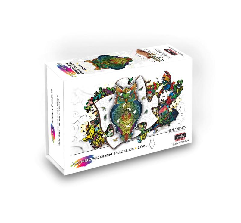 Rainbow Wooden Puzzle - Uggla 137 bitar