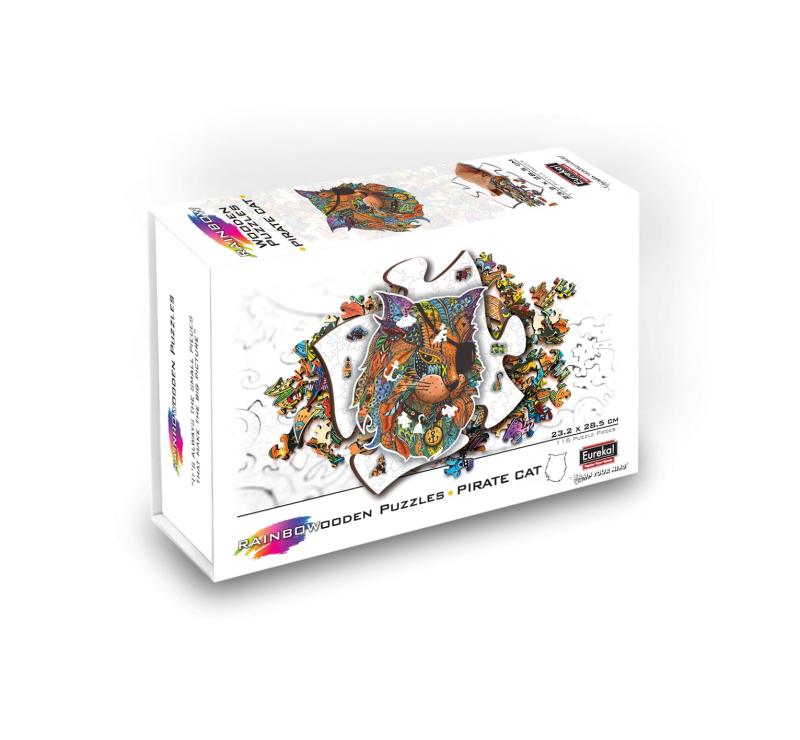 Rainbow Wooden Puzzle - Piratkatt 116 bitar